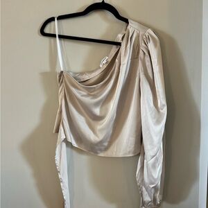 Elegant Cream Off-Shoulder Women's Top